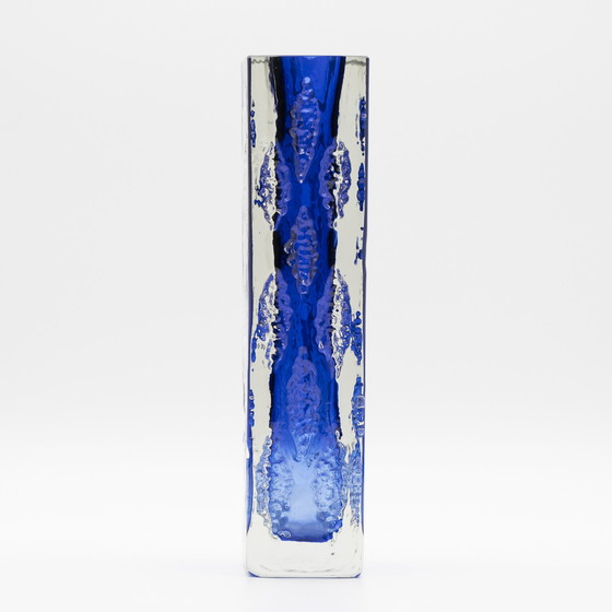 Image 1 of Vase en verre bleu Duo Kurt Wokan Ingrid Glas Eisglas Borckenglas Retro