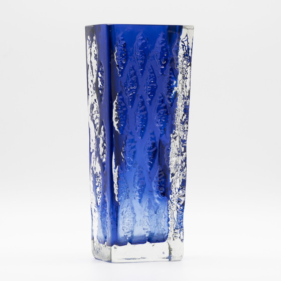Image 1 of Vase en verre bleu Duo Kurt Wokan Ingrid Glas Eisglas Borckenglas Retro