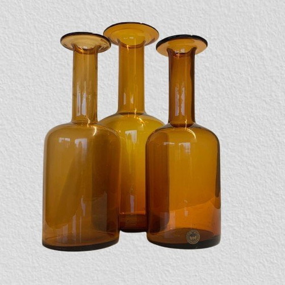 Image 1 of Un juego de seis botellas 'Gulvvase' de Otto Brauer para Kastrup Holmegaard