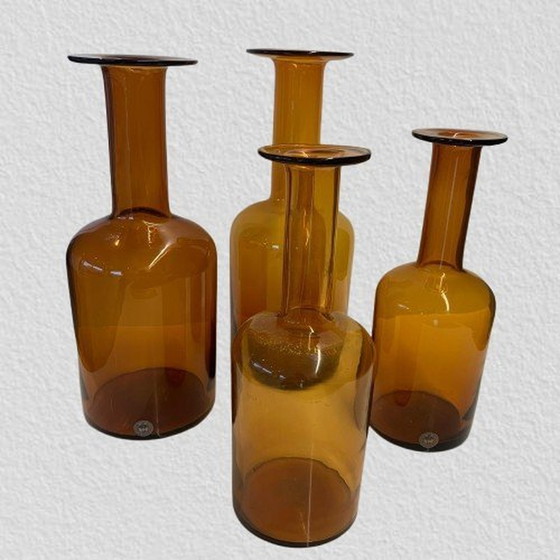 Image 1 of Un juego de seis botellas 'Gulvvase' de Otto Brauer para Kastrup Holmegaard