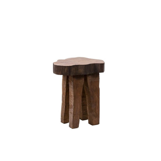 Image 1 of Set of 4 vintage elmwood stools, 1970