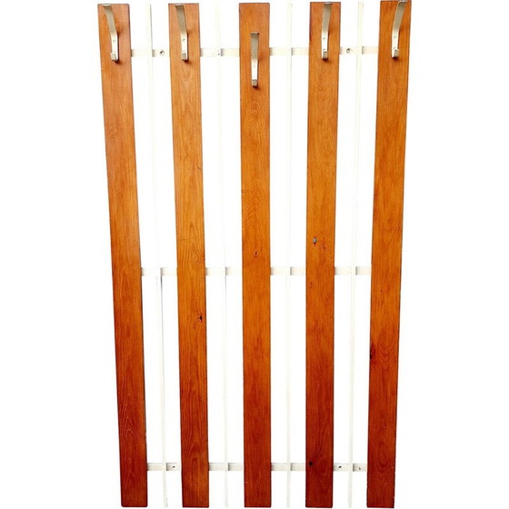 Image 1 of Vintage metal and wood lattice coat rack, 1960