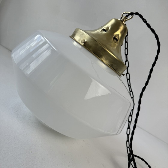 Image 1 of Antique Opaline Pendant Xxl 34 Cm Art-Deco