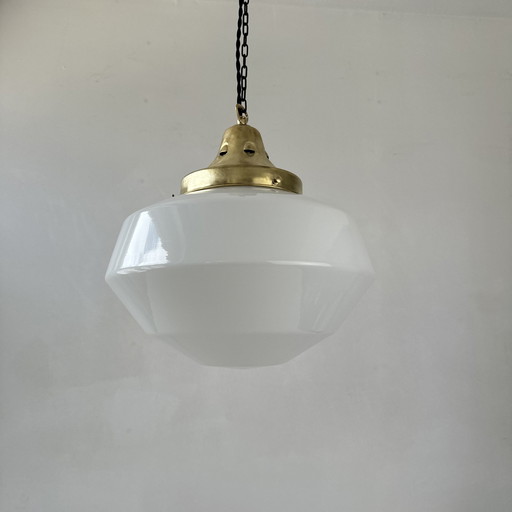 Antique Opaline Pendant Xxl 34 Cm Art-Deco