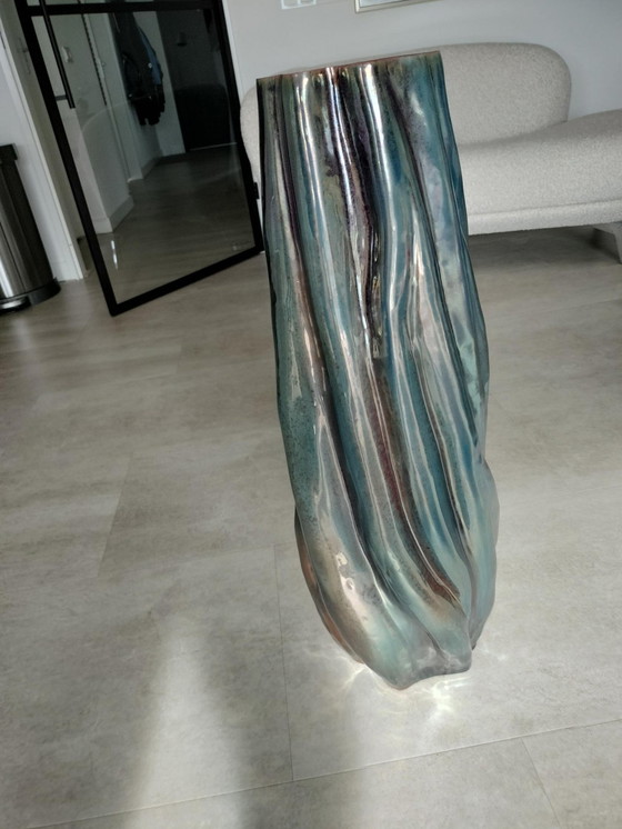 Image 1 of Mobach Vase Blue Green Metallic