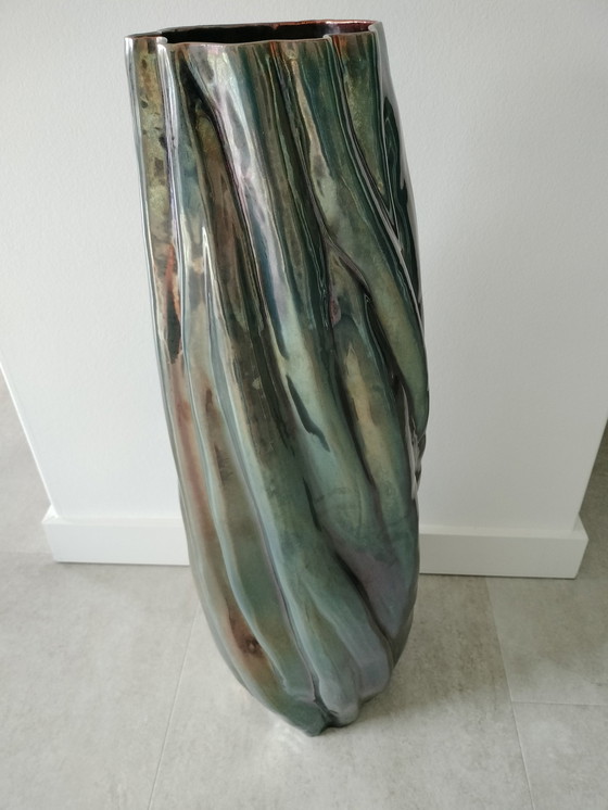 Image 1 of Mobach Vase Blue Green Metallic