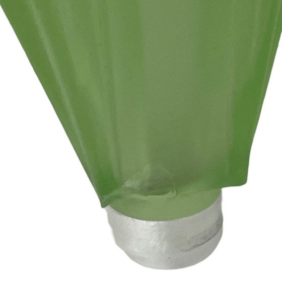 Image 1 of Art déco - Bagley Green - Verre d'uranium - Ensemble de trois vases 'Grantham' montés sur pied transparent