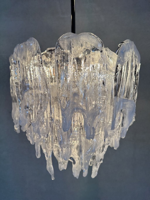 Mazzega 'melting glass' chandelier - Murano