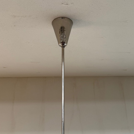 Image 1 of 4x Lampada a sospensione con paralume in vetro conico Ø30cm