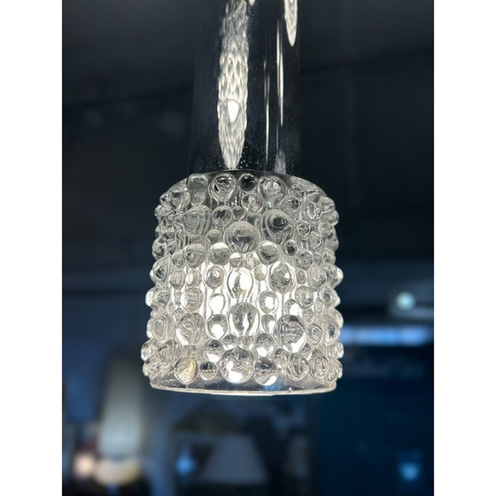 Image 1 of Vintage 6-light glass and metal chandelier, 1970