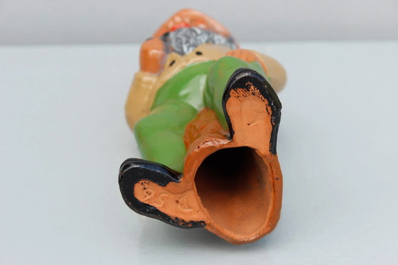 Image 1 of Gnomo da giardino in ceramica con pipa, 1950, Clemens Spang