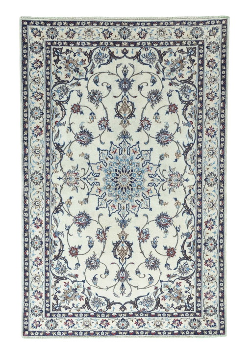 Hand-knotted Nain 9 La Carpet With Silk - 200 X 130 Cm