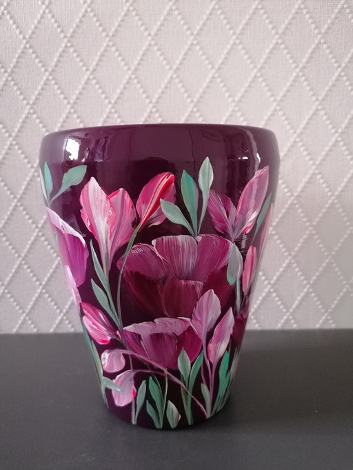 Hand-painted Vase 'You And Me,' Artist Evalien Ritmeester