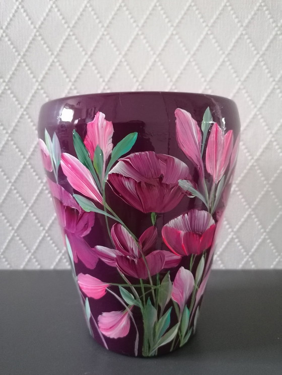 Image 1 of Hand-painted Vase 'You And Me,' Artist Evalien Ritmeester