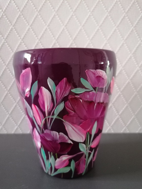 Image 1 of Hand-painted Vase 'You And Me,' Artist Evalien Ritmeester