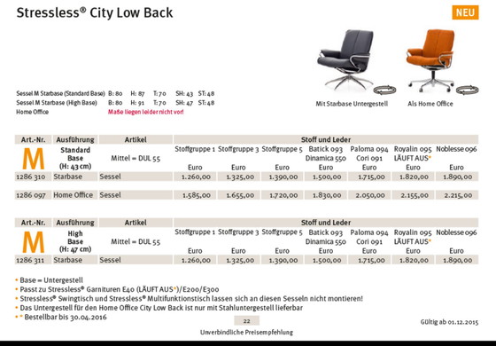 Image 1 of Stressless City Low Back