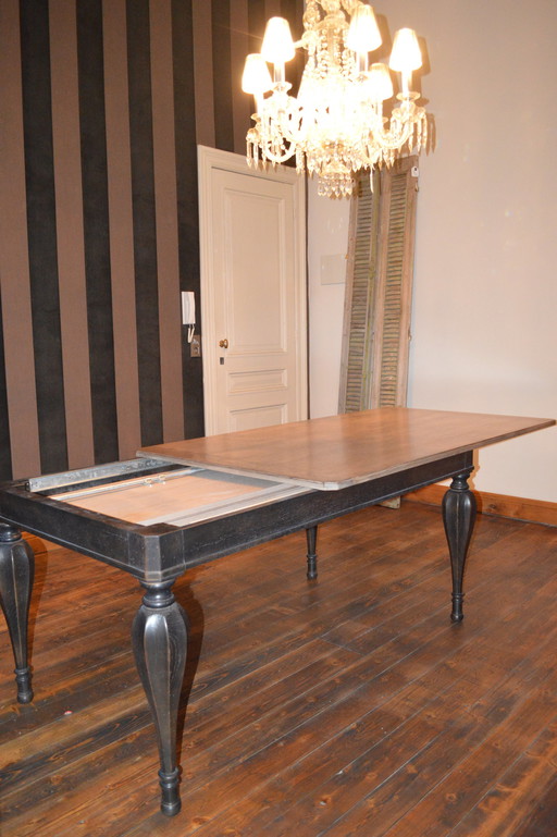 Dining Table Oak, Natural, Black Patine