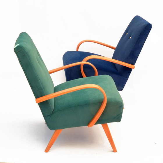 Image 1 of Pair of vintage beech armchairs by J. Smidek for Ton, Czechoslovakia 1960s