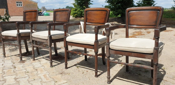 Image 1 of 4 Rac Royal Antique English Dining Armchairs 4 Rac Royal Antique English Dining Armchairs