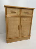 Vintage rattan bamboo cabinet / dresser