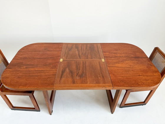 Image 1 of Art Deco Amsterdam School Dining Table and Two Chairs