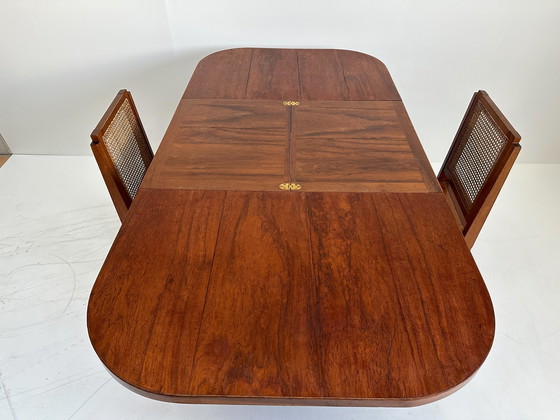 Image 1 of Art Deco Amsterdam School Dining Table and Two Chairs