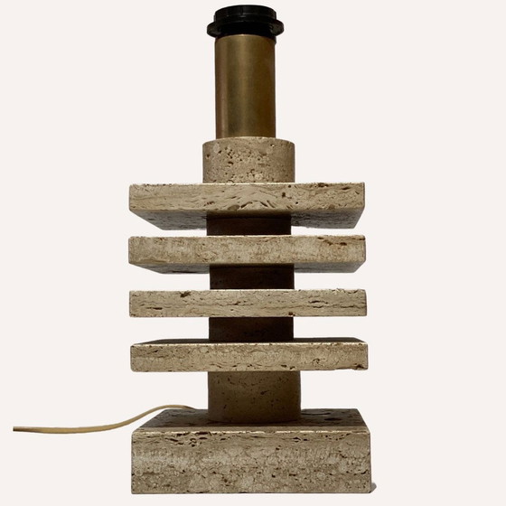 Image 1 of Travertine Desk Lamp By G. Ulivieri, Italy, 1960S