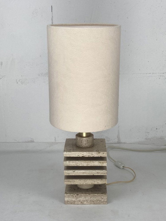 Image 1 of Travertine Desk Lamp By G. Ulivieri, Italy, 1960S