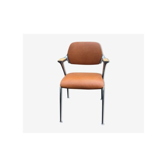 Image 1 of Vintage brown leather armchair 1980