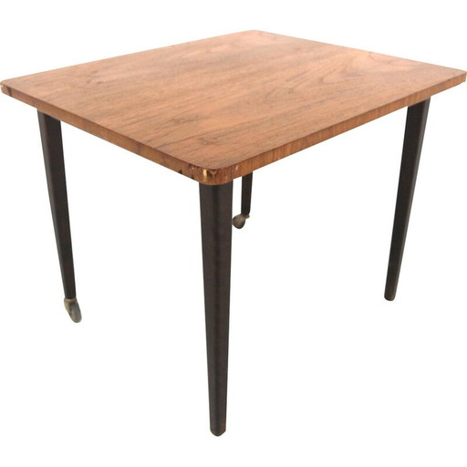 Vintage teak and beech side table, Sweden 1950