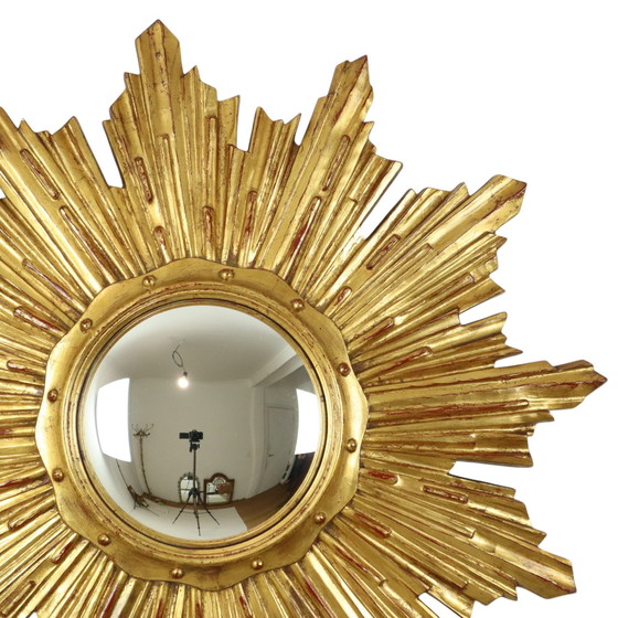 Image 1 of Deknudt Gold Leaf Gilded Sun Mirror