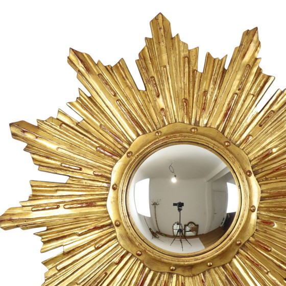 Image 1 of Deknudt Gold Leaf Gilded Sun Mirror