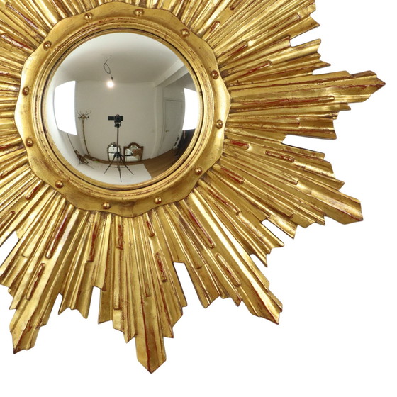 Image 1 of Deknudt Gold Leaf Gilded Sun Mirror