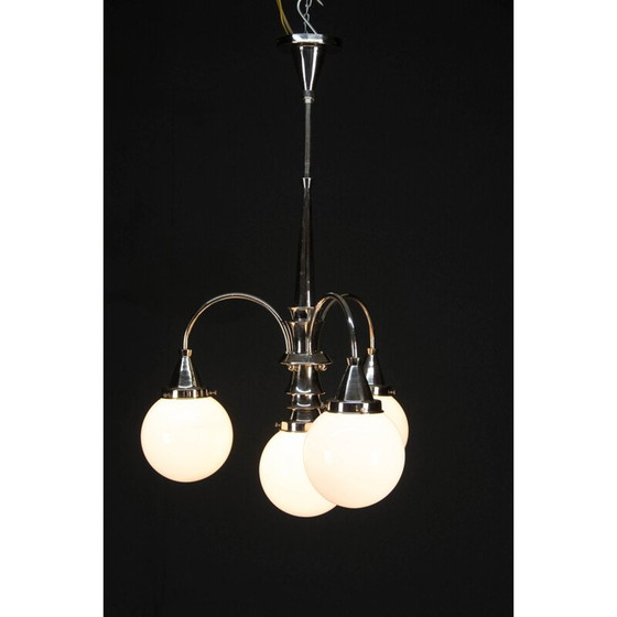 Image 1 of Vintage 4-flame chrome chandelier, 1930