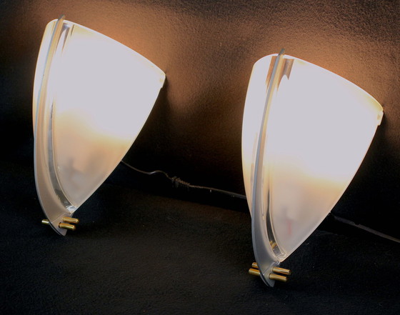 Image 1 of Pair Of Veart Murano Wall Lights By Guismondi For Artemide