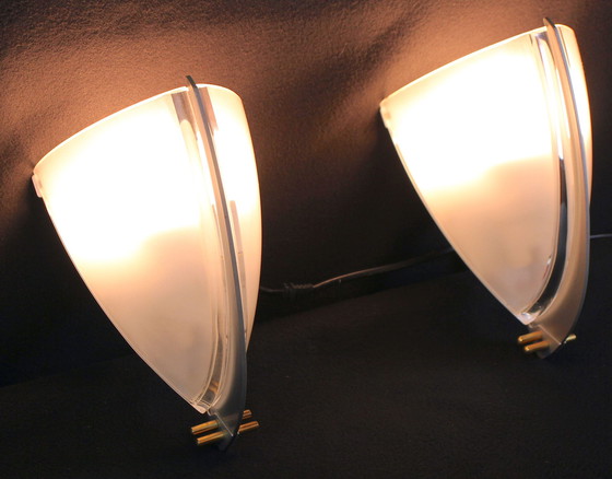 Image 1 of Pair Of Veart Murano Wall Lights By Guismondi For Artemide