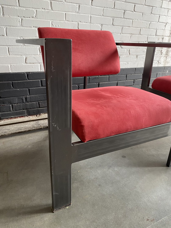 Image 1 of 2x Metal designer armchairs