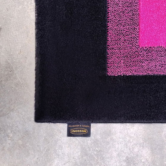 Image 1 of 1980s Gorgeous Geometric Italian Woolen Rug by Missoni for T&J Vestor