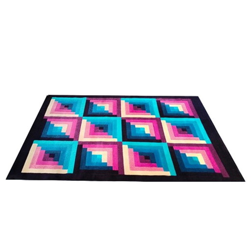 1980s Gorgeous Geometric Italian Woolen Rug by Missoni for T&J Vestor