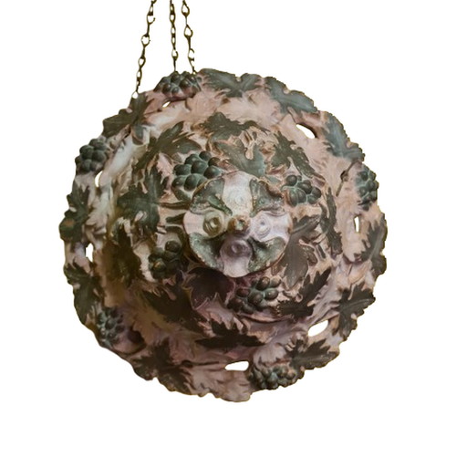 French terracotta hanging flowerpot, late 19th century