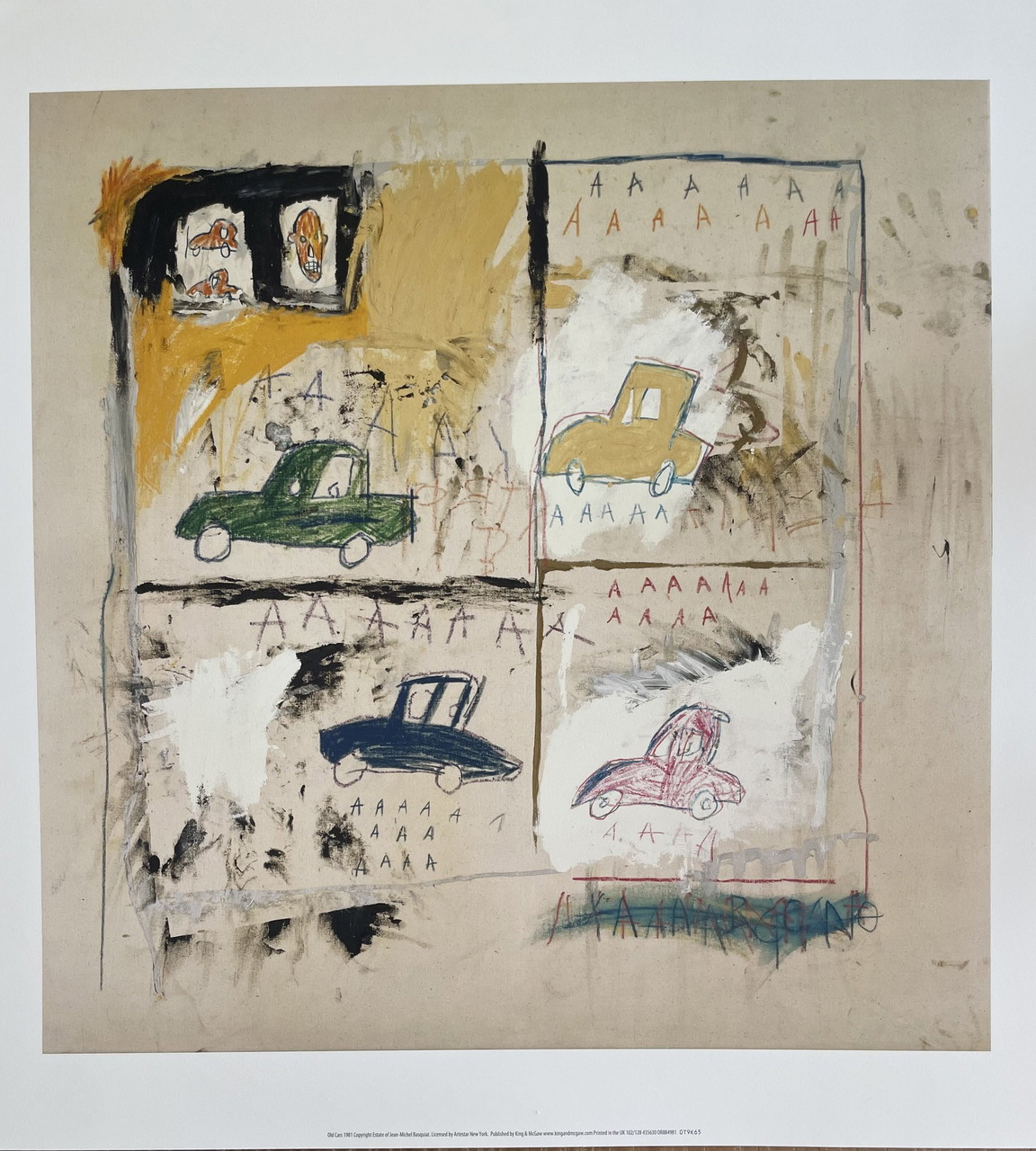 絵画 B4 Jean Michel Basquiat, Old Cars 1981, copyright Estate of