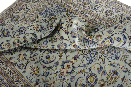 Image 1 of Hand-knotted Keshan Pistachio Green Oriental Rug - 405 X 303 Cm