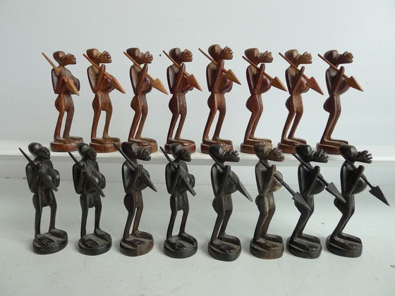 Image 1 of Art Tribal Gabon Chess Game 40 Cm, Teak And Ebony