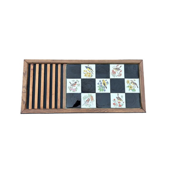 Image 1 of Vintage coffee table in wood and wrought iron, 1950