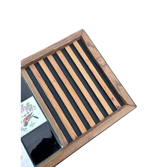 Image 1 of Vintage coffee table in wood and wrought iron, 1950