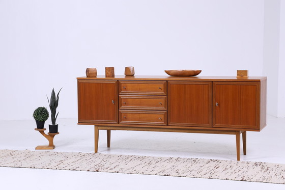 Image 1 of Vintage sideboard 60s | Mid - Century cabinet drawers sideboard walnut wood storage