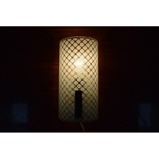 Image 1 of Lampada da parete vintage in vetro, legno e metallo, Germania 1980