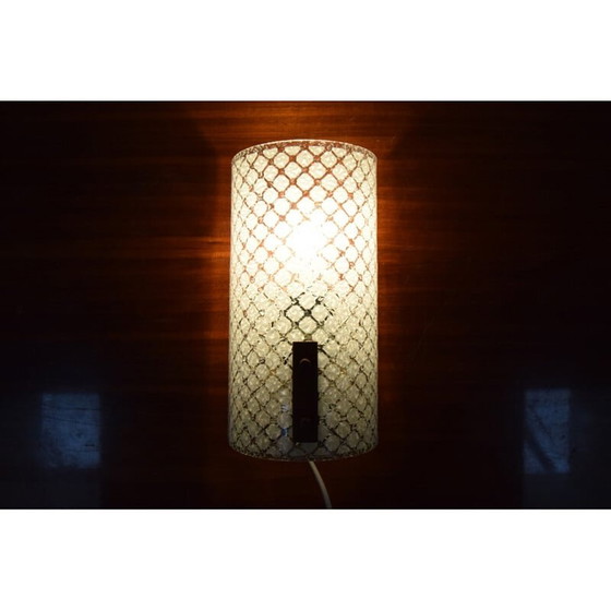 Image 1 of Lampada da parete vintage in vetro, legno e metallo, Germania 1980