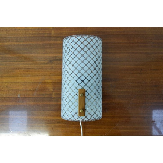 Image 1 of Lampada da parete vintage in vetro, legno e metallo, Germania 1980