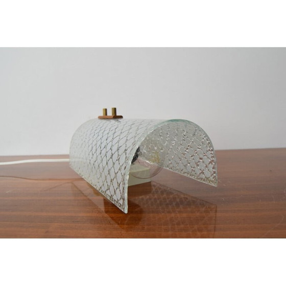 Image 1 of Lampada da parete vintage in vetro, legno e metallo, Germania 1980